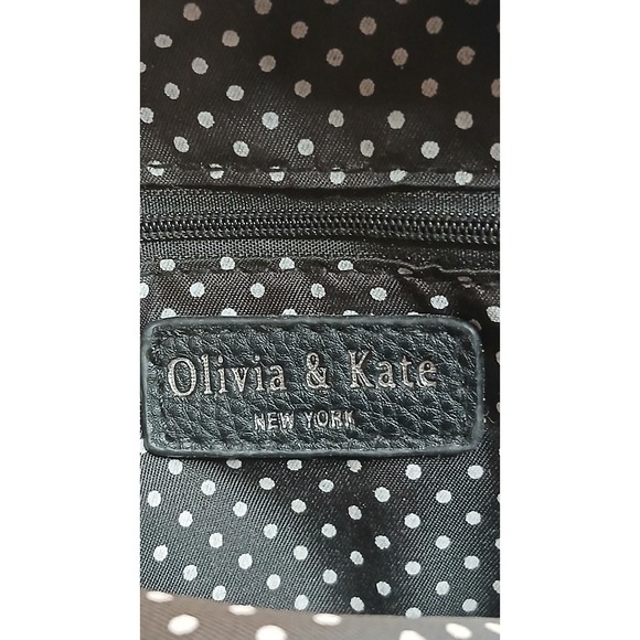 Olivia & Kate New York Womens Black Quilted Mini Backpack Studded Ears Bow - Picture 7 of 16